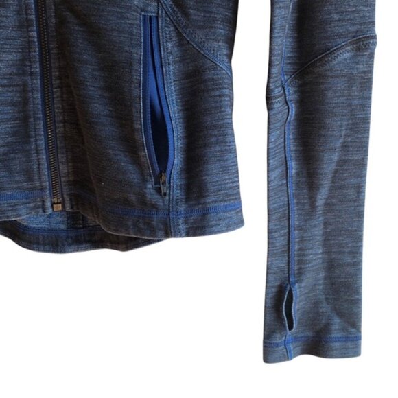 Lululemon Forme Jacket Size 4 Blue Slub Denim Limitless Blue / Black - Picture 5 of 12